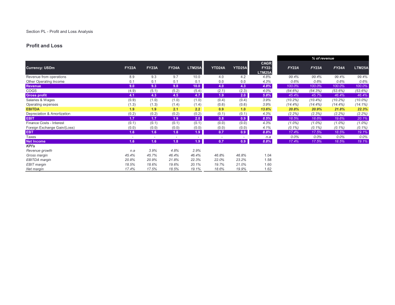Sample FDD databook &mdash; Profit and loss detail page